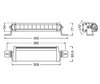 Esquema das Dimensões da Barra LED Osram LEDriving® LIGHTBAR FX250-CB