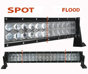 Barra LED CREE 4D Fila Dupla 120W 10900 Lumens para 4X4 - Camião - Trator Spot VS Flood