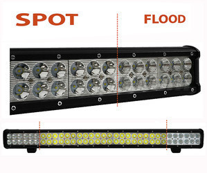 Barra LED CREE Fila Dupla 198W 13900 Lumens para 4X4 - Camião - Trator Spot VS Flood