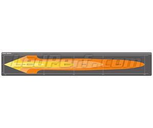 Gráfico do feixe luminoso Combo da Barra LED Osram LEDriving® LIGHTBAR FX500-CB