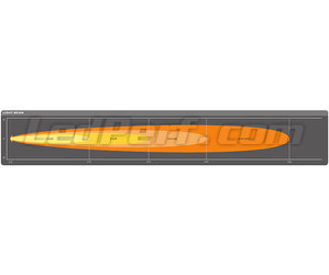 Gráfico do feixe luminoso Longo alcance Spot da Barra LED Osram LEDriving® LIGHTBAR SX500-SP