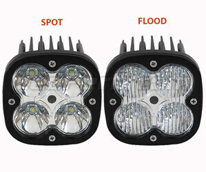 Farol adicional LED CREE Quadrado 40W para Moto - Scooter - Quad Spot VS Flood