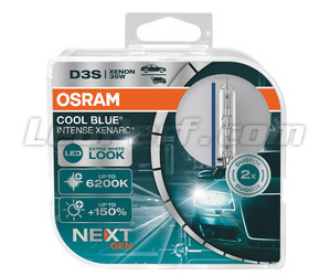 Par de Lâmpadas D3S Xenon Osram Xenarc Cool Blue Intense NEXT GEN 6200K em sua embalagem - 66340CBN-HCB