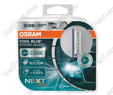Par de Lâmpadas D3S Xenon Osram Xenarc Cool Blue Intense NEXT GEN 6200K em sua embalagem - 66340CBN-HCB