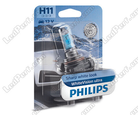 1x Lâmpada H11 Philips WhiteVision ULTRA +60% 55W - 12362WVUB1