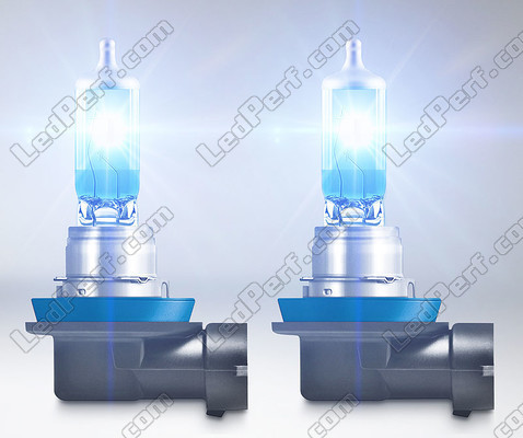 Lâmpadas halógenas H11 Osram Cool Blue Intense NEXT GEN produzindo iluminação com efeito LED