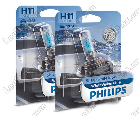Pack de 2 lâmpadas H11 Philips WhiteVision ULTRA + Luzes de Posição - 12258WVUSM
