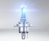 Lâmpada halógena H4 Osram Cool Blue Intense NEXT GEN produzindo iluminação com efeito LED