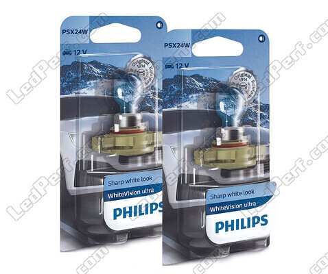 Pack de 2 lâmpadas PSX24W Philips WhiteVision ULTRA + Luzes de Posição - 12276WVUB1