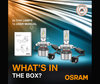 Conteúdo do Kit LED H4 Osram LEDriving® XTR lâmpadas e aviso