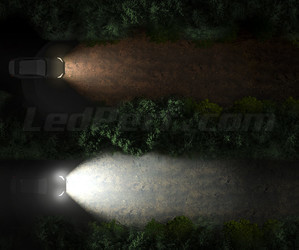 Comparação de feixe com Lâmpadas LED H4 Osram XTR vs feixe com lâmpadas de origem