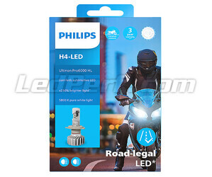 Embalagem da Lâmpada de moto H4 LED Philips ULTINON Pro6000 homologada - 11342U6000X1