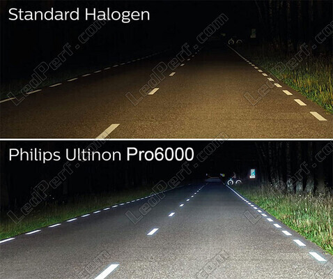 Comparativo lâmpadas LED H4 Philips ULTINON Pro6000 versus lâmpadas halogéneas originais