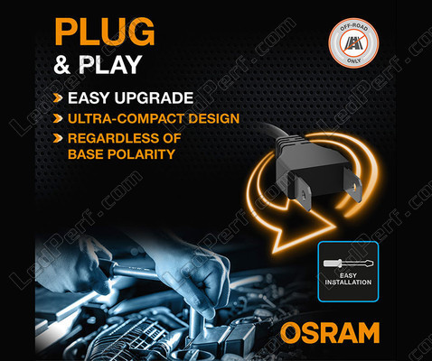 Ligação plug and play das Lâmpadas LED H4 Osram LEDriving® XTR 6000K - 64193DWXTR