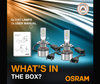 Conteúdo do Kit LED H7 Osram LEDriving® XTR lâmpadas e aviso