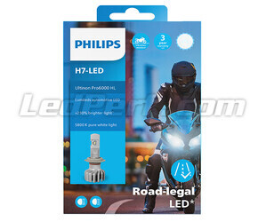 Embalagem da Lâmpada de moto H7 LED Philips ULTINON Pro6000 homologada - 11972U6000X1