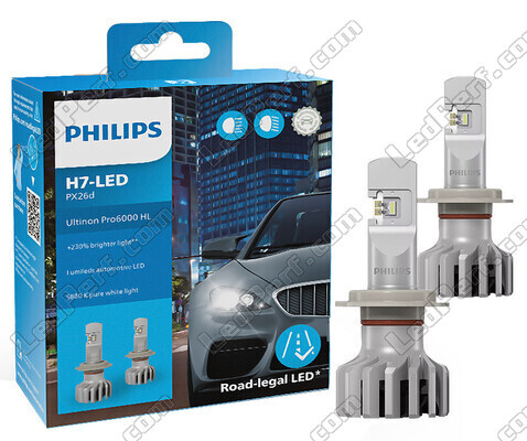 Kit Lâmpadas LED H7 Philips ULTINON Pro6000 Homologadas - 11972U6000X2