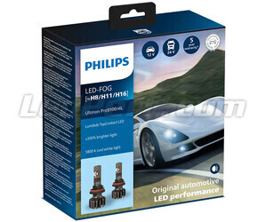 Kit de lâmpadas H8 LED PHILIPS Ultinon Pro9100 +350% 5800K - 1LUM11366U91X2
