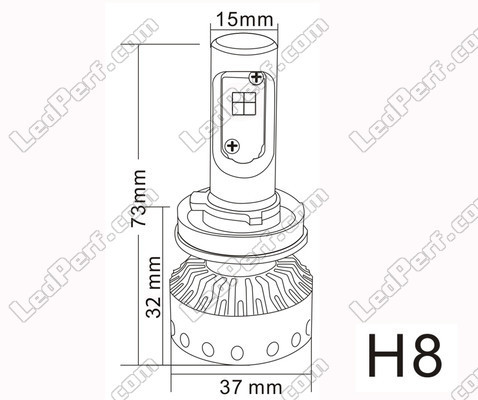 Mini Lâmpada LED H8 Tuning