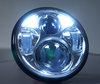 Ótica moto Full LED Cromada para farol redondo de 5.75 polegadas - Tipo 3 Luzes de circulação diurna