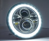 Ótica moto Full LED Preta para farol redondo 7 polegadas - Tipo 5 Angel Eye