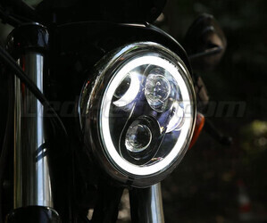 Ótica moto Full LED Cromada para farol redondo 5.75 polegadas - Tipo 4