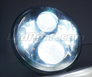 Ótica moto Full LED Cromada para farol redondo 7 polegadas - Tipo 2 Iluminação Branco puro