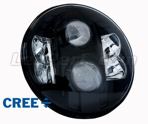 Ótica moto Full LED Preta para farol redondo 7 polegadas - Tipo 1