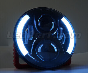 Ótica moto Full LED Preta para farol redondo 7 polegadas - Tipo 4 Luzes de circulação diurna