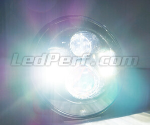 Ótica moto Full LED Preta para farol redondo 7 polegadas - Tipo 3 Iluminação Branco puro