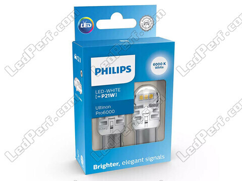 2x lâmpadas LED Philips P21W Ultinon PRO6000 - Branco 6000K - BA15S - 11498CU60X2