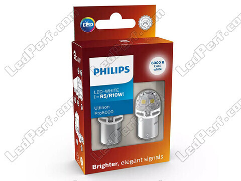 2x lâmpadas LED Philips R5W / R10W Ultinon PRO6000 - Caminhão 24V - 6000K - 24805CU60X2