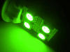 LED T10 W5W Rotation com iluminação lateral verde