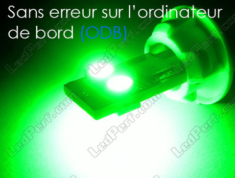 Lâmpada LED T10 W5W Sem erro Odb - Anti-erro OBD - Quad Verde