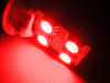 LED T10 W5W Rotation com iluminação lateral Vermelho