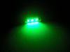 LED festoon Luz de Teto, Bagageira, porta-luvas, chapa de matrícula verde 37mm - C5W
