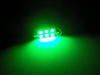 LED Festoon Luz de Teto, Bagageira, porta-luvas, chapa de matrícula verde  39mm - C5W
