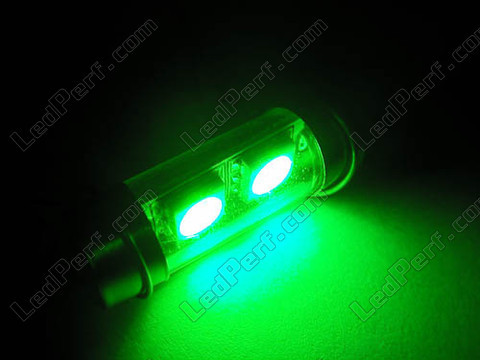 LED Festoon Luz de Teto, Bagageira, porta-luvas, chapa de matrícula verde 31mm - C3W