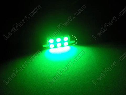 LED Festoon Luz de Teto, Bagageira, porta-luvas, chapa de matrícula verde  39mm - C5W