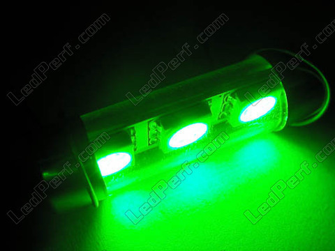 LED Festoon Luz de Teto, Bagageira, porta-luvas, chapa de matrícula verde 39mm - C7W