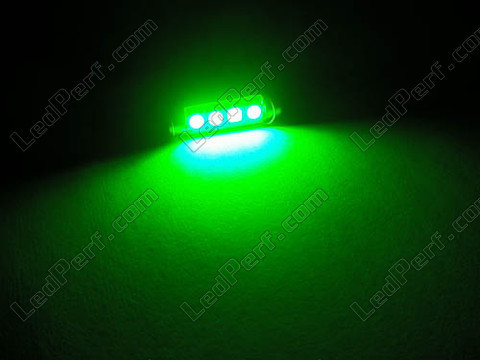 LED festoon Luz de Teto, Bagageira, porta-luvas, chapa de matrícula verde 42mm - C10W