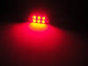 LED Festoon Luz de Teto, Bagageira, porta-luvas, chapa de matrícula vermelho  39mm - C5W