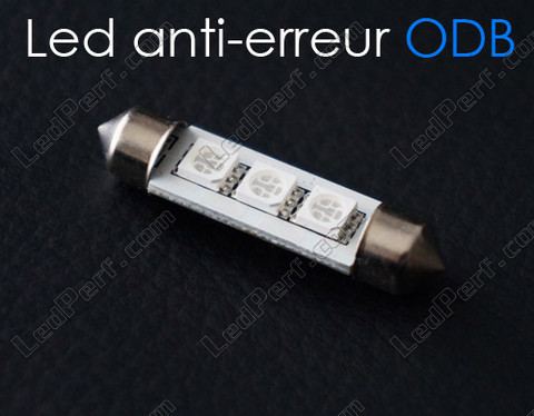 Lâmpada LED 42mm C10W sem erro Odb - Anti-erro OBD Vermelho