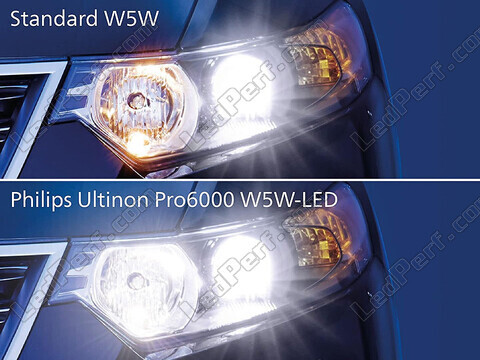 Comparativo lâmpadas LED Philips W5W PRO6000 homologadas versus lâmpadas originais