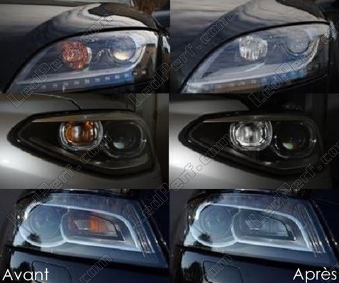 LED Piscas dianteiros Audi A1 antes e depois