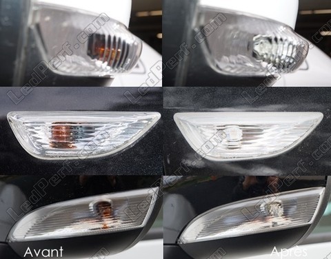 LED Piscas laterais Audi A3 8L antes e depois