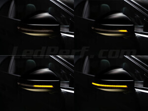 Diferentes etapas do desfile de luz dos Piscas dinâmicos Osram LEDriving® para retrovisores de Audi A3 8V