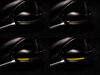 Diferentes etapas do desfile de luz dos Piscas dinâmicos Osram LEDriving® para retrovisores de Audi A4 B9