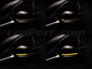 Diferentes etapas do desfile de luz dos Piscas dinâmicos Osram LEDriving® para retrovisores de Audi A5 II