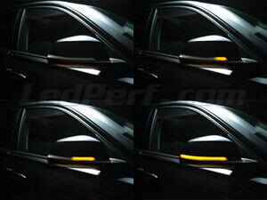 Diferentes etapas do desfile de luz dos Piscas dinâmicos Osram LEDriving® para retrovisores de BMW 4 Series (F32)